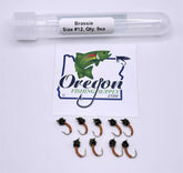 Brown color Brassie Nymph #12 in a protective tube by OFS for freshwater fishes, trout, bass, steelhead