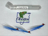 Clouser Minnow Blue & White, 3 flies in a protective tube by OFS for Saltwater, Freshwater, Barracuda, Bluefish, Northern pike, Striped Bass