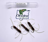 Pat's Rubber Legs Stonefly Nymph, Various Sizes, 3 Flies in a protective tube, brown color by OFS for Freshwater, Trout, Bass, Steelhead/Salmon