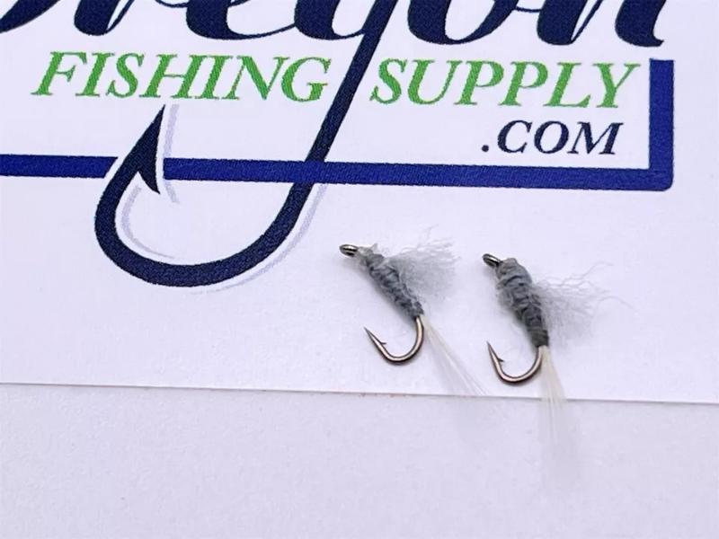 RS2 grey color Mayfly Various Sizes , 6 Fly in a protective tube by OFS for Freshwater, Trout, Bass, Steelhead/Salmon