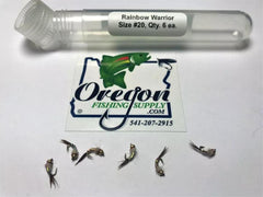 Rainbow Warrior BeadHead gold flash color, 6 fly in a protective tube by OFS for Freshwater, Trout, Bass, Steelhead/Salmon
