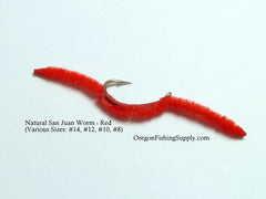 SanJuanWorm (Red)6 Fly in a protective tube (#16,14,12,10 and 8 ) by OFS for Freshwater, Trout, Bass, Steelhead/Salmon