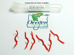 SanJuanWorm (Red)6 Fly in a protective tube (#16,14,12,10 and 8 ) by OFS for Freshwater, Trout, Bass, Steelhead/Salmon