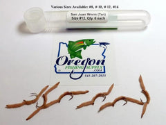 SanJuanWorm (Tan)6 Fly in a protective tube (#16,14,12,10 and 8 ) by OFS for Freshwater, Trout, Bass, Steelhead/Salmon