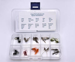 Trout Nymph Premium Fly Assortment - Kit #3. 20 Nymph Fly kit by OFS for Freshwater, Trout, Bass, Steelhead/Salmon