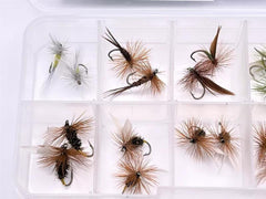 Trout Premium Dry Fly Assortment - Kit #2. sizes 10,12,14. 20 dry Fly kit by OFS for Freshwater, Trout, Bass, Steelhead/Salmon