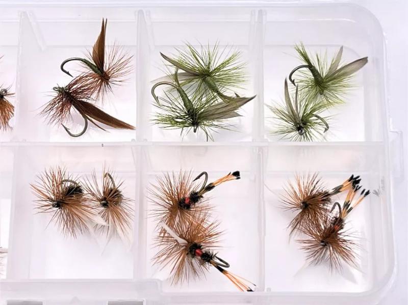 Trout Premium Dry Fly Assortment - Kit #2. sizes 10,12,14. 20 dry Fly kit by OFS for Freshwater, Trout, Bass, Steelhead/Salmon