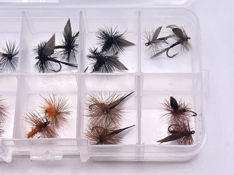 Trout Premium Dry Fly Assortment - Kit #23. sizes 10,12. 20 dry Fly kit by OFS for Freshwater, Trout, Bass, Steelhead/Salmon