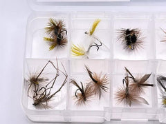 Trout Premium Dry Fly Assortment - Kit #4. sizes 10,12. 20 dry Fly kit by OFS for Freshwater, Trout, Bass, Steelhead/Salmon
