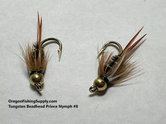 Tungsten Beadhead Prince Nymph, 6 Flies in a protective tube, by OFS for Freshwater, Trout, Bass, Steelhead/Salmon