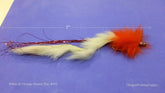 White & Orange Bunny Fly, #4/0 by OFS for freshwater and bass fishes