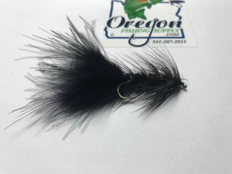 Wooly Bugger Black streamer, #6 and #8, 3 Fly in a protective tube by OFS for Freshwater, Trout, Bass, Steelhead/Salmon