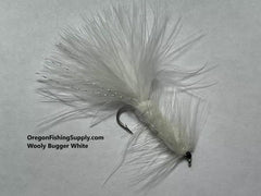 Wooly Bugger white streamer, #6 and #8, 3 Fly in a protective tube by OFS for Freshwater, Trout, Bass, Steelhead/Salmon
