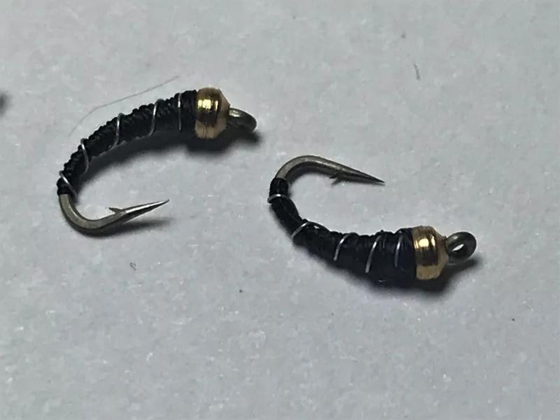Zebra Midge Nymph fly, black color, 6 Fly in a protective tube by OFS for Freshwater, Trout, Bass, Steelhead/Salmon