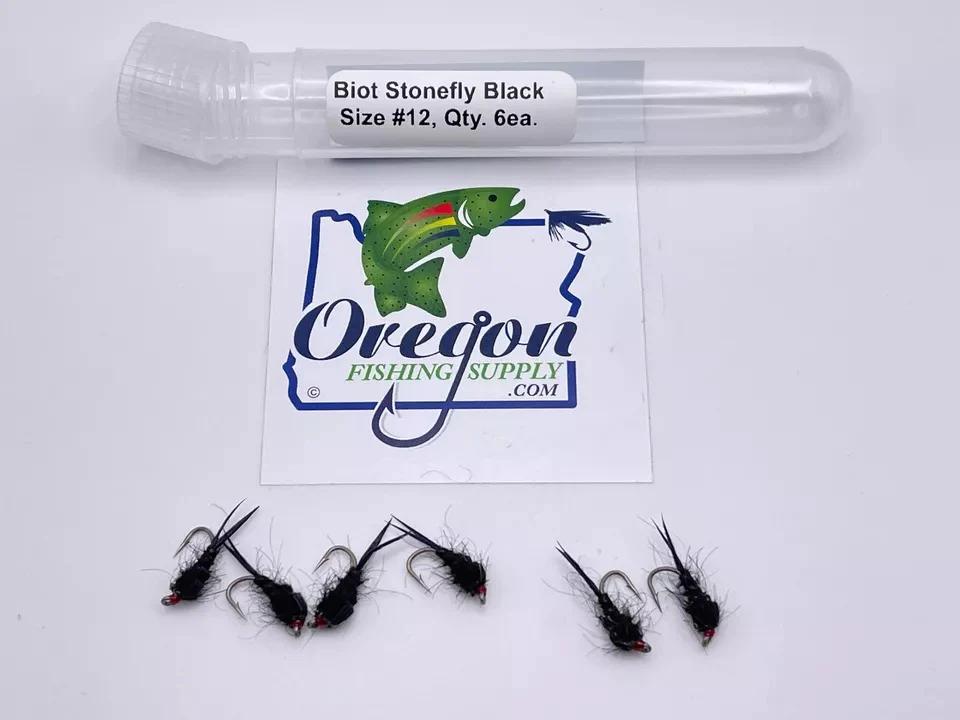 Black Biot Stonefly in a protective tube by OFS for freshwater trouts