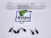 Black Biot Stonefly in a protective tube by OFS for freshwater trouts