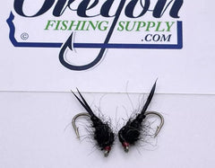 Black Biot Stonefly size 12 for troutes in a protected tube by OFS for freshwater trouts
