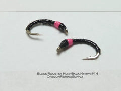 Black Rooster HumpBack #14 in a protective tube by OFS for freshwater trouts