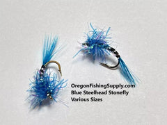 6 Blue Stealhead Stoneflies in a protective tube by OFS for Trout, Bass and Freshwater