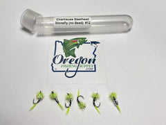 Chartreuse Steelhead Stonefly, Various Sizes, 6 Fly in a protective tube by OFS for Freshwater, Trout, Bass and Steelhead/Salmon