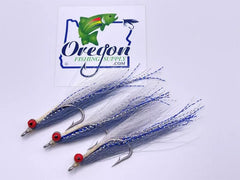 Clouser Deep Silver Shiner, 3 Fly in a protective tube, size 4/0 by OFS for Saltwater, Freshwater, Barracuda, Bluefish, Northern pike and Striped Bass.