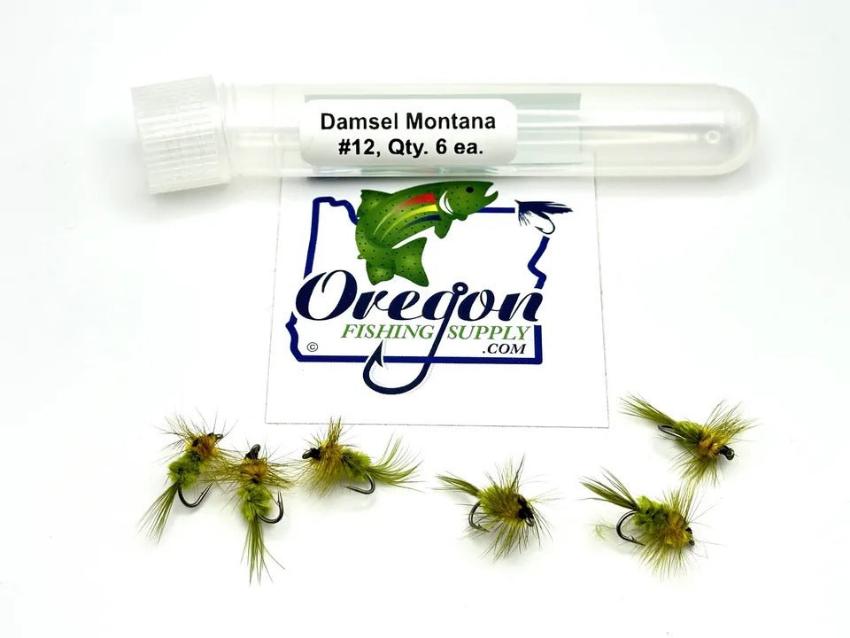 Damsel Montana Nymph, Various Sizes, 6 Fly in a protective tube by OFS for Freshwater, Trout, Bass, Steelhead/Salmon.