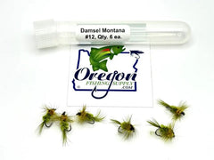 Damsel Montana Nymph, Various Sizes, 6 Fly in a protective tube by OFS for Freshwater, Trout, Bass, Steelhead/Salmon.