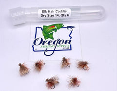 Elk Hair Caddis, 6 Fly. Various sizes by OFS. For Freshwater, Trout, Bass, Steelhead/Salmon.