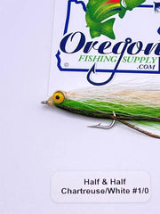 Half & Half Chartreuse/White Salmon/Steelhead #1/0, 1 Fly by OFS