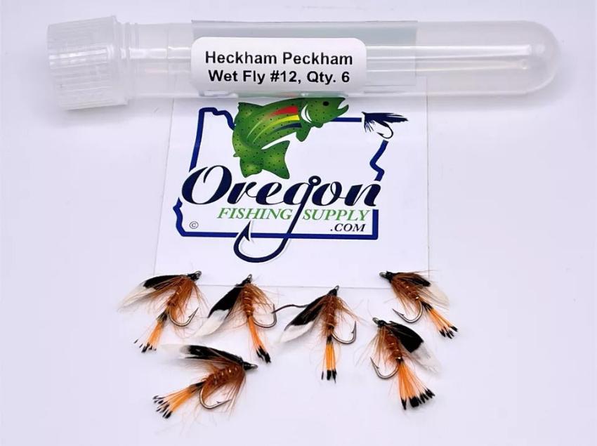 Heckham Peckham Wet Fly, 6 Fly in protective tube by OFS for Freshwater, Trout, Bass, Steelhead/Salmon