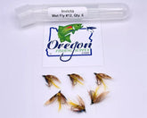 Invicta Wet Fly - Mottled Brown & Yellow color in a protective tube by OFS for Freshwater, Trout, Bass, Steelhead/Salmon