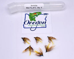 Invicta Wet Fly - Mottled Brown & Yellow color in a protective tube by OFS for Freshwater, Trout, Bass, Steelhead/Salmon
