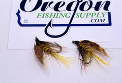 Invicta Wet Fly - Mottled Brown & Yellow color in a protective tube by OFS for Freshwater, Trout, Bass, Steelhead/Salmon