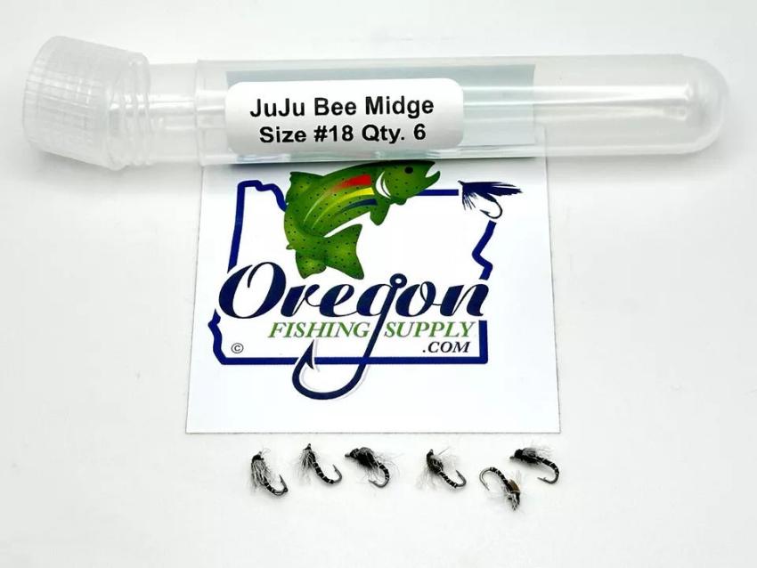 Juju Bee Midge size 18 in a protective tube by OFS for Freshwater, Trout, Bass, Steelhead/Salmon