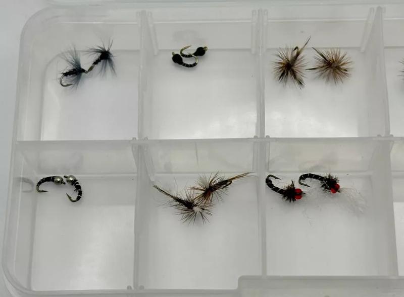 2 Kits SUPER small Micro Fly Size #20, #18 Hooks (40 fly Total) , various colors by OFS for Freshwater, Trout, Bass