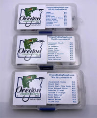 Master Wet Fly Collection – 3 Kits, 60 Flies in Organized Sets by OFS for Freshwater, Trout, Bass, Steelhead/Salmon