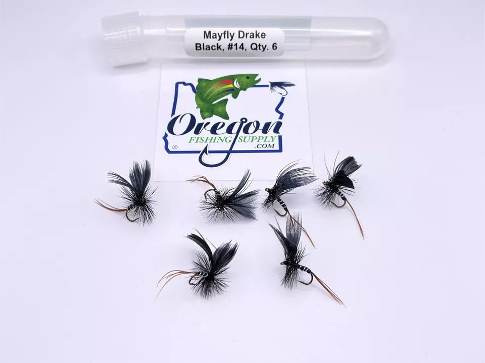 Mayfly Drake Black #Various Sizes by OFS for Freshwater, Trout, Bass, Steelhead/Salmon