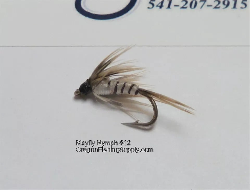 Mayfly #Various Sizes, 6 Fly in a protective tube by OFS for Freshwater, Trout, Bass, Steelhead/Salmon