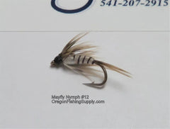 Mayfly #Various Sizes, 6 Fly in a protective tube by OFS for Freshwater, Trout, Bass, Steelhead/Salmon