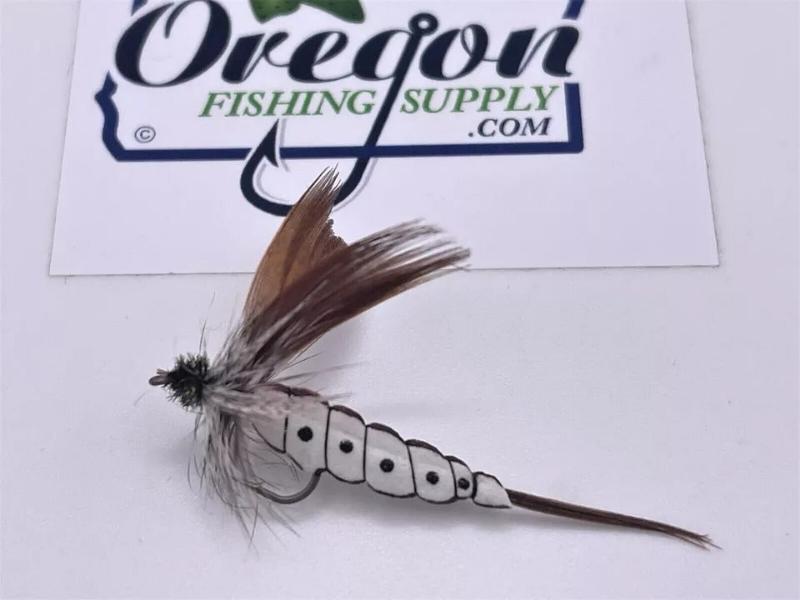 Mayfly Plastazote Brown, #10, FIVE Fly in protective tube by OFS for Freshwater, Trout, Bass, Steelhead/Salmon