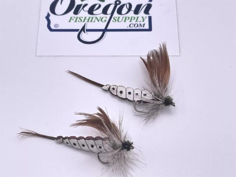 Mayfly Plastazote Brown, #10, FIVE Fly in protective tube by OFS for Freshwater, Trout, Bass, Steelhead/Salmon