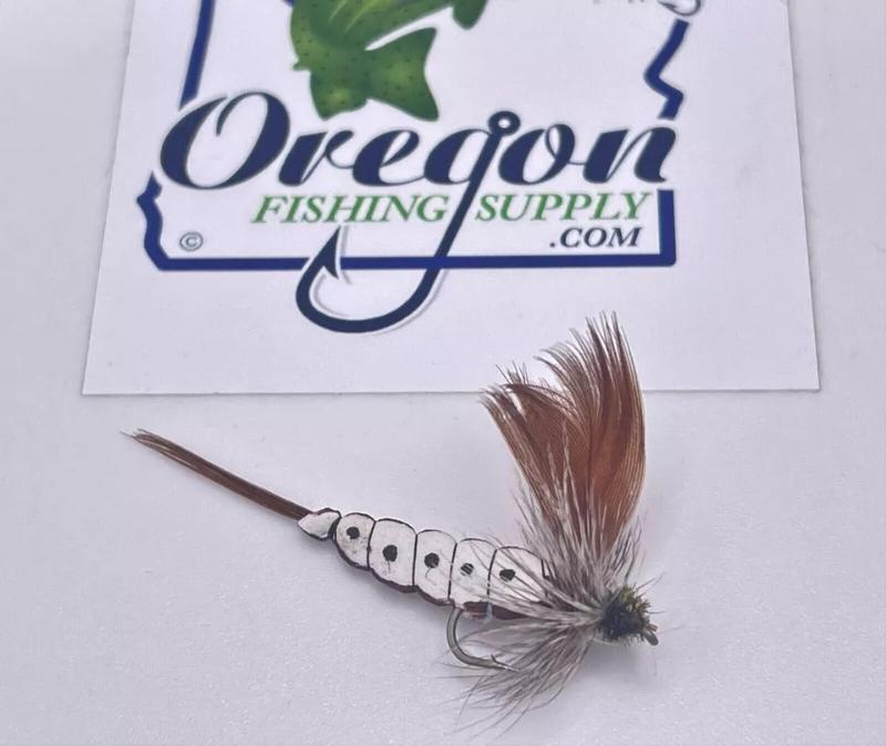 Mayfly Plastazote Brown, #10, FIVE Fly in protective tube by OFS for Freshwater, Trout, Bass, Steelhead/Salmon