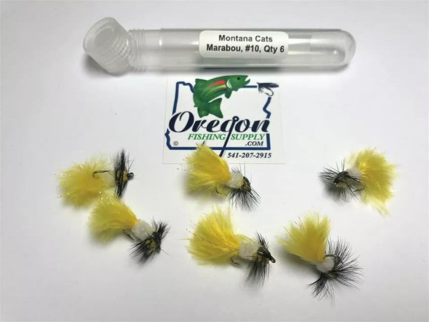 Montana Cats Marabou Nymph#10,(6 in a protective tube) yellow color by OFS for Freshwater, Trout, Bass, Steelhead/Salmon