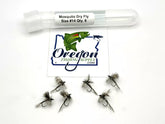Mosquito Dry, 6 Fly, Black and Grey, Various Sizes in a protective tube by OFS for Freshwater, Trout, Bass, Steelhead/Salmon
