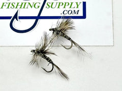 Mosquito Dry, 6 Fly, Black and Grey, Various Sizes in a protective tube by OFS for Freshwater, Trout, Bass, Steelhead/Salmon