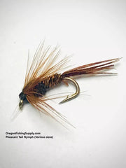Pheasant Tail, Various Sizes, 6 Fly in a protective tube, Brown color by OFS for Freshwater, Trout, Bass, Steelhead/Salmon