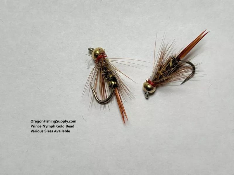 Prince Nymph Gold Bead, 6 Fly in a protective tube by OFS for Freshwater, Trout, Bass, Steelhead/Salmon