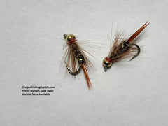 Prince Nymph Gold Bead, 6 Fly in a protective tube by OFS for Freshwater, Trout, Bass, Steelhead/Salmon