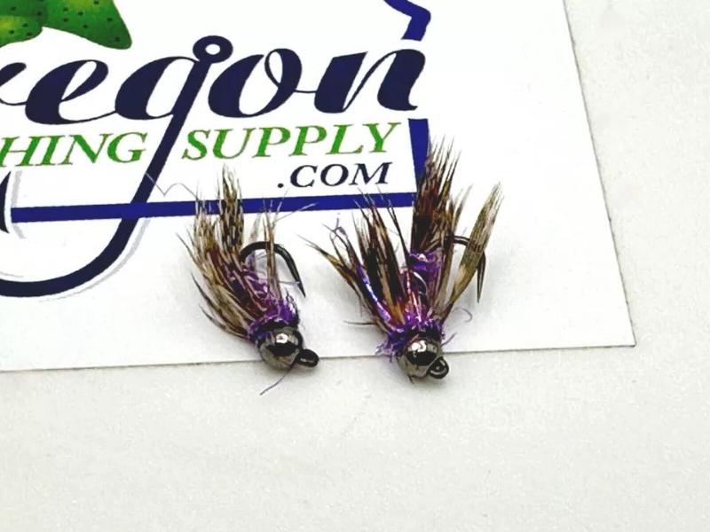 Purple Ale Tungsten Beadhead, 6 Tungsten Fly in a protective tube by OFS for Freshwater, Trout, Bass, Steelhead/Salmon