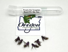 Purple Ale Tungsten Beadhead, 6 Tungsten Fly in a protective tube by OFS for Freshwater, Trout, Bass, Steelhead/Salmon